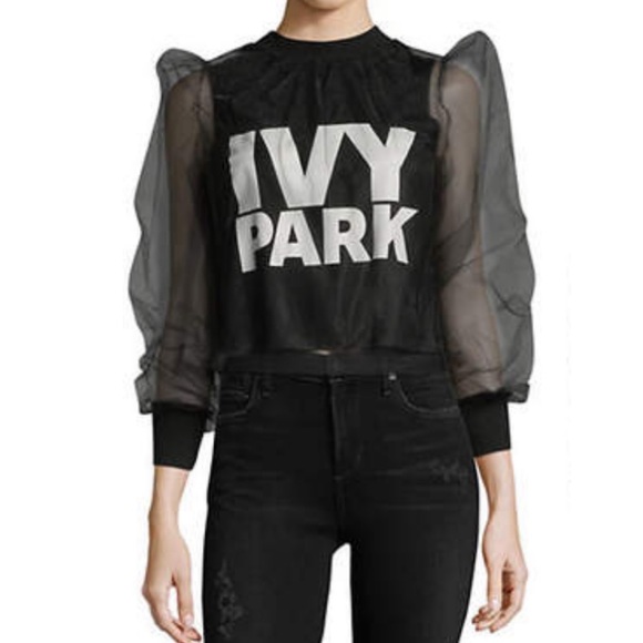 NWT Ivy Park Black Festival Tulle Top XXS - Picture 1 of 15